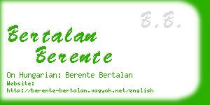 bertalan berente business card